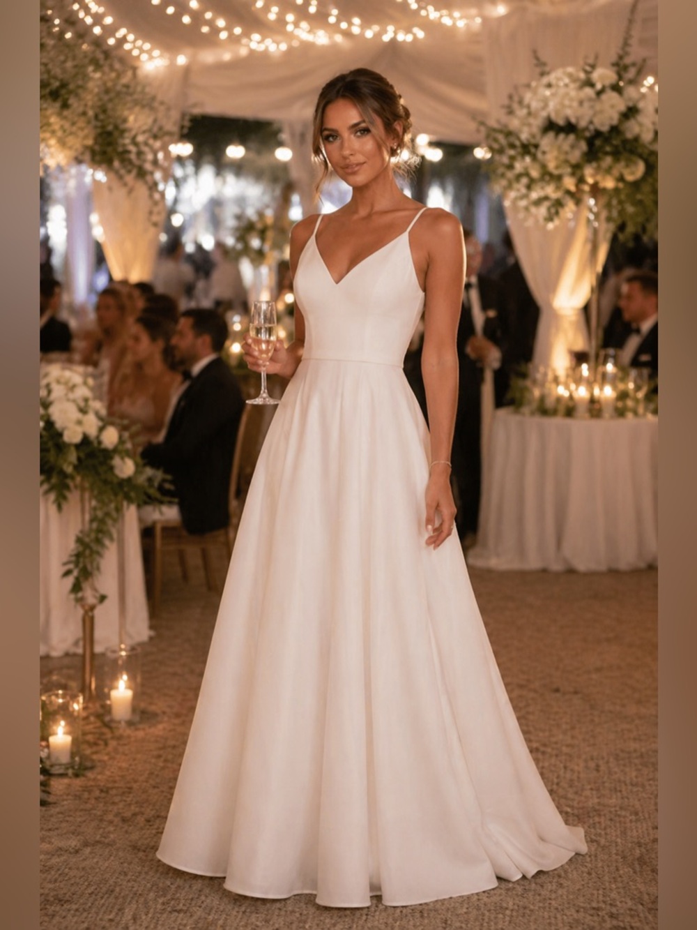 Mac Duggal | 48855 Classic A Line V Neck Ballgown NEW Size 10 Wedding Worthy!